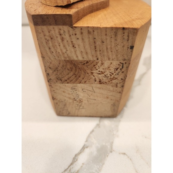 Vintage Handmade Wood Owl Piggy Coin Bank With Moveable Wing To Remove The Money - Picture 6 of 12